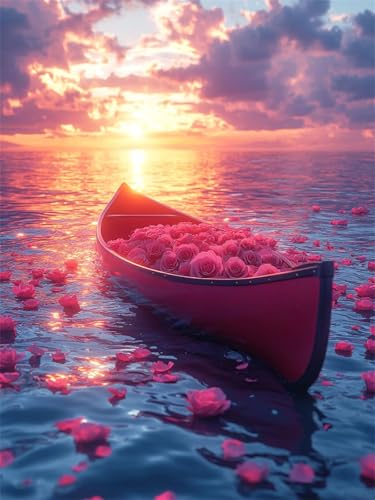 Diamond Painting Erwachsene, Diamant Painting Bilder Rose Runder DIY Vollbohrer Diamant Malerei Boot Stickerei Kreuzstich, Easy Mosaikherstellung Bastelset for Home Wand Dekor Geschenke 40x60cm L-345 Diamond Painting Erwachsene, Diamant Painting Bilder Rose Runder DIY Vollbohrer Diamant Malerei Boot Stickerei Kreuzstich, Easy Mosaikherstellung Bastelset for Home Wand Dekor Geschenke 40x60cm L-345 von Nigsnxng