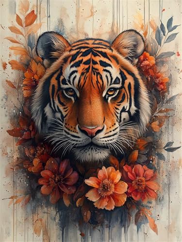 Diamond Painting Erwachsene, Diamant Painting Bilder Tiger Runder DIY Vollbohrer Diamant Malerei Blumen Stickerei Kreuzstich, Easy Mosaikherstellung Bastelset for Home Dekor Geschenke 30X40cm L-382 Diamond Painting Erwachsene, Diamant Painting Bilder Tiger Runder DIY Vollbohrer Diamant Malerei Blumen Stickerei Kreuzstich, Easy Mosaikherstellung Bastelset for Home Dekor Geschenke 30X40cm L-382 von Nigsnxng
