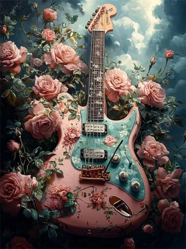 Diamond Painting xxl 50x70cm Rose Diamant Painting Bilder Kinder, Full Drill DIY Diamant Malerei Gitarre Crystal Rhinestone Embroidery Cross Stitch Art Craft for Home Schlafzimmer Wall Decor L-318 Diamond Painting xxl 50x70cm Rose Diamant Painting Bilder Kinder, Full Drill DIY Diamant Malerei Gitarre Crystal Rhinestone Embroidery Cross Stitch Art Craft for Home Schlafzimmer Wall Decor L-318 von Nigsnxng