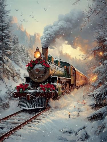 Diamond Painting xxl 50x70cm Zug Diamant Painting Bilder Kinder, Full Drill DIY Diamant Malerei Winter Crystal Rhinestone Embroidery Cross Stitch Art Craft for Home Wohnzimmer Schlafzimmer Decor L-380 Diamond Painting xxl 50x70cm Zug Diamant Painting Bilder Kinder, Full Drill DIY Diamant Malerei Winter Crystal Rhinestone Embroidery Cross Stitch Art Craft for Home Wohnzimmer Schlafzimmer Decor L-380 von Nigsnxng