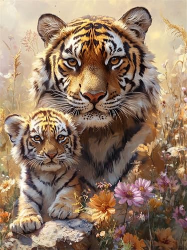 Diamond Painting xxl 60x90cm Tiger Diamant Painting Bilder Kinder, Full Drill DIY Diamant Malerei Blumen Crystal Rhinestone Embroidery Cross Stitch Art Craft for Home Schlafzimmer Wall Decor L-342 Diamond Painting xxl 60x90cm Tiger Diamant Painting Bilder Kinder, Full Drill DIY Diamant Malerei Blumen Crystal Rhinestone Embroidery Cross Stitch Art Craft for Home Schlafzimmer Wall Decor L-342 von Nigsnxng