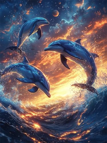 Diamond Painting xxl 90x120cm Delphin Diamant Painting Bilder Kinder, Full Drill DIY Diamant Malerei Sternenhimmel Crystal Rhinestone Embroidery Cross Stitch Art Craft for Home Wohnzimmer Decor L-309 Diamond Painting xxl 90x120cm Delphin Diamant Painting Bilder Kinder, Full Drill DIY Diamant Malerei Sternenhimmel Crystal Rhinestone Embroidery Cross Stitch Art Craft for Home Wohnzimmer Decor L-309 von Nigsnxng