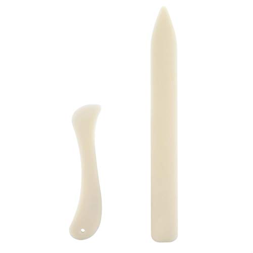 Niiyen Bone Folder Tool, 2Pcs/Set White Bone Folder Paper Creaser Tool Scoring Falz Rillkanten, Nachahmung Rinderknochen Form- und Trimmgerät Set von Niiyen