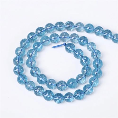 AAAAA Natürliche Quarz-Topas-Perlen, Kristallperlen, Natursteinperlen für Schmuckherstellung, DIY-Halskette, Armband, blaue Topas, 6 mm, 59 bis 63 Stück von Niiyyjj