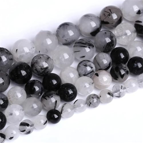 AAAAA Natürliche Quarz-Topas-Perlen, Kristallperlen, Natursteinperlen für Schmuckherstellung, DIY-Halskette, Armband, schwarz, Rutilatik, Quar, 4 mm, 85 bis 95 Stück AAAAA Natürliche Quarz-Topas-Perlen, Kristallperlen, Natursteinperlen für Schmuckherstellung, DIY-Halskette, Armband, schwarz, Rutilatik, Quar, 4 mm, 85 bis 95 Stück von Niiyyjj