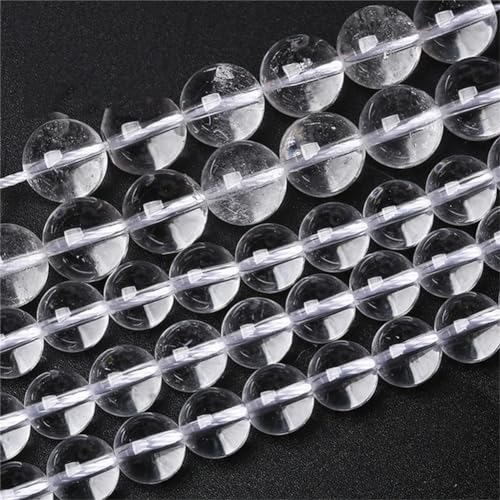 AAAAA Natürliche Quarz-Topas-Perlen, Kristallperlen, Natursteinperlen für Schmuckherstellung, DIY-Halskette, Armband, weißer Kristallquarz, 12 mm, 30 bis 32 Stück AAAAA Natürliche Quarz-Topas-Perlen, Kristallperlen, Natursteinperlen für Schmuckherstellung, DIY-Halskette, Armband, weißer Kristallquarz, 12 mm, 30 bis 32 Stück von Niiyyjj