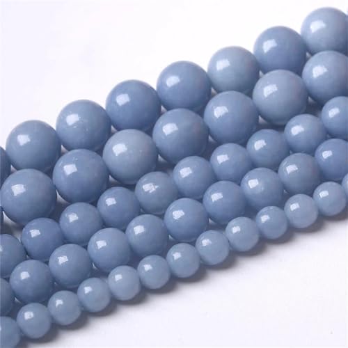 AAAAA Natürliche Quarz Topas Perlen Kristall Perlen Naturstein Perlen für Schmuckherstellung DIY Halskette Armband Blau Angelit 6mm 59 bis 63pcs von Niiyyjj