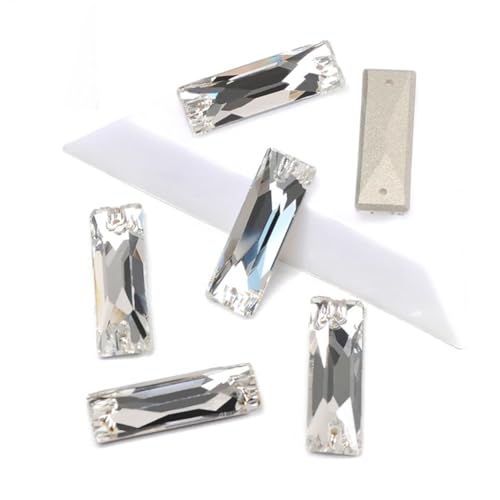 Cosmic Baguette-Glassteine, flache Rückseite, Strass, zum Nähen, Basteln, lose Perlen, Kristall, zum Aufnähen, 6 x 18 mm, 84 Stück von Niiyyjj