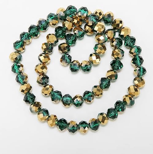 Goldene Kristallglas-Rondelle-Perlen, Schmuckherstellung, DIY-Zubehör, EN8, Gold, 6 x 8 mm, 68 Stück, 1 Strang von Niiyyjj