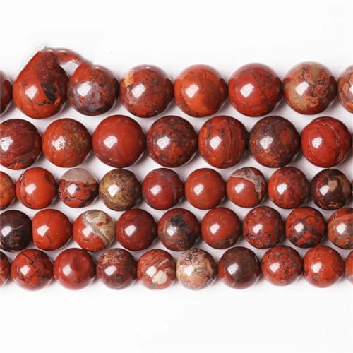 Natürliche rote Jaspis-Steinperlen, rote brekziierte Jaspis, runde lose Perlen für Schmuckherstellung, DIY-Armband, 12 mm, 30 bis 32 Stück von Niiyyjj