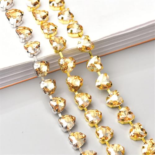 Niiyyjj Herzförmige Glaskette aus Metall, für Hochzeit, Schmuck, Kleidung, Dekoration, Strassbesatz, goldfarben, 1 Jahr, Goldklaue, 10 mm Niiyyjj Herzförmige Glaskette aus Metall, für Hochzeit, Schmuck, Kleidung, Dekoration, Strassbesatz, goldfarben, 1 Jahr, Goldklaue, 10 mm von Niiyyjj