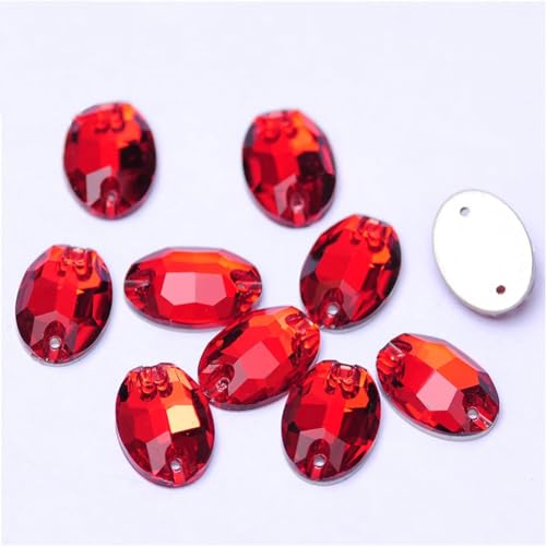 Ovale Glasstrasssteine zum Aufnähen, flache Rückseite, zum Aufnähen, für Schmuck, Handwerk, Siam, 11 x 16 mm, 20 Stück Ovale Glasstrasssteine zum Aufnähen, flache Rückseite, zum Aufnähen, für Schmuck, Handwerk, Siam, 11 x 16 mm, 20 Stück von Niiyyjj