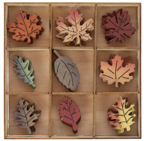 Mini bemalte Holzblattformen – lasergeschnittene Holz-Symbole in Holzkiste – DIY Herbst Handwerk – 45 Stück Mini bemalte Holzblattformen – lasergeschnittene Holz-Symbole in Holzkiste – DIY Herbst Handwerk – 45 Stück von Nikki's Knick Knacks