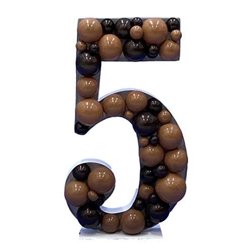 Nummer 5 Nikoloon® Rahmen für Ballon-/Blumen-/LED-Lichterdekoration oder Snacktablett — 70 cm groß | Geburtstags- und Jubiläumsparty-Mosaik-Dekorständer von Nikoloon
