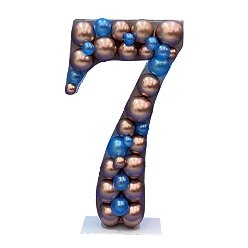 Nummer 7 Nikoloon® Rahmen für Ballon-/Blumen-/LED-Lichterdekoration oder Snacktablett — 70 cm groß | Geburtstags- und Jubiläumsparty-Mosaik-Dekorständer von Nikoloon
