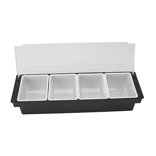 Gewürz Caddy Langlebiger Kunststoff Transparenter Deckel Multifunktionsriegel Frucht Caddy Vege Fruchtgewesen (4 Fächer) von Nikou
