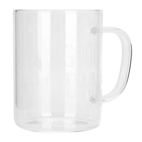 Nikou 350 ml transparente Milchkaffeetasse mit Griff, Wasserbecher aus klarem Glas, weißes Buchstaben-Design, Trinkgeschirr für die Küche Nikou 350 ml transparente Milchkaffeetasse mit Griff, Wasserbecher aus klarem Glas, weißes Buchstaben-Design, Trinkgeschirr für die Küche von Nikou
