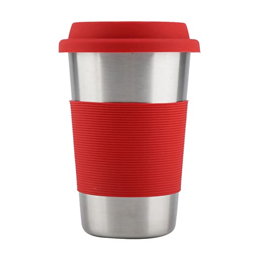 Nikou 500 ml Edelstahl-Trinkbecher mit Silikonhülle und Deckel, wärmeisolierende Wasserflasche, Rot Nikou 500 ml Edelstahl-Trinkbecher mit Silikonhülle und Deckel, wärmeisolierende Wasserflasche, Rot von Nikou