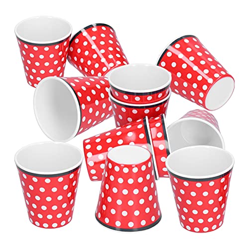 Nikou Doppelschichtiger Glasbecher, 200 ml, hitzebeständig, 3D-Spiral-Design, ideal für Büro, Zuhause und Schule, Set mit 12 Melamin-Nachahmungen aus Porzellan, Rot Nikou Doppelschichtiger Glasbecher, 200 ml, hitzebeständig, 3D-Spiral-Design, ideal für Büro, Zuhause und Schule, Set mit 12 Melamin-Nachahmungen aus Porzellan, Rot von Nikou