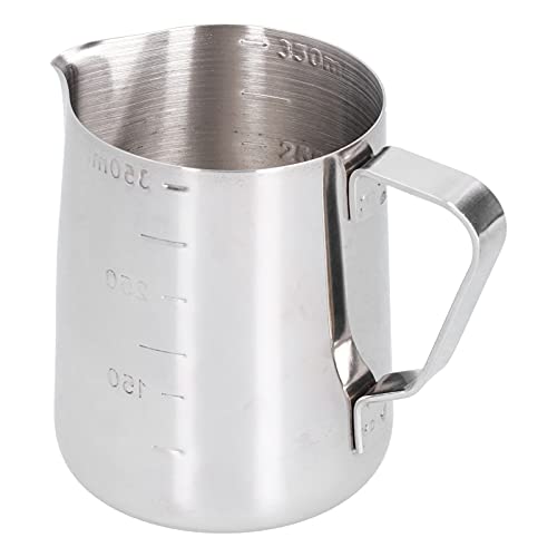 Nikou Milchaufschäumkrug aus Edelstahl, 350 ml, Kaffeekrug mit Messskala, Schaumstoffbecher für Zuhause, Party und Bar Nikou Milchaufschäumkrug aus Edelstahl, 350 ml, Kaffeekrug mit Messskala, Schaumstoffbecher für Zuhause, Party und Bar von Nikou