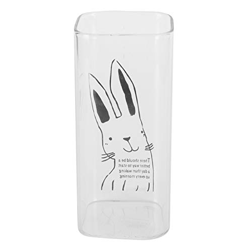 Nikou Milchglasbecher mit aufgedrucktem Muster, 400 ml, Kaninchen-Design, Trinkgeschirr für Tee, Kaffee, Frühstück, klare Glastasse, 11,9 cm hoch, 8,1 cm Durchmesser Nikou Milchglasbecher mit aufgedrucktem Muster, 400 ml, Kaninchen-Design, Trinkgeschirr für Tee, Kaffee, Frühstück, klare Glastasse, 11,9 cm hoch, 8,1 cm Durchmesser von Nikou