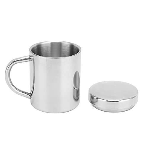 Nikou Teetasse, tragbar, 304 Edelstahl, Wasserbecher mit Deckel und Griff, 200 ml, Silber, ideal für Zuhause, Outdoor und Reisen Nikou Teetasse, tragbar, 304 Edelstahl, Wasserbecher mit Deckel und Griff, 200 ml, Silber, ideal für Zuhause, Outdoor und Reisen von Nikou