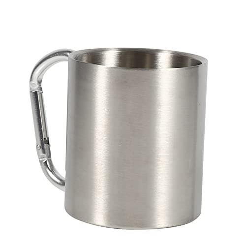 Nikou Tragbare Teetasse aus Edelstahl 304, Wasserbecher mit Deckel und Griff, 300 ml, ideal für Zuhause, Outdoor, Reisen, Camping, Wandern, Silber Nikou Tragbare Teetasse aus Edelstahl 304, Wasserbecher mit Deckel und Griff, 300 ml, ideal für Zuhause, Outdoor, Reisen, Camping, Wandern, Silber von Nikou