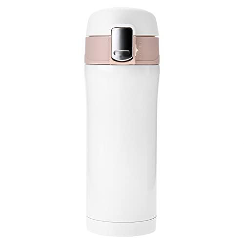 Nikou Vakuumisolierte Wasserflasche aus Edelstahl, 350 ml, Reisebecher für Kaffee und Tee, weiß, leicht und tragbar von Nikou