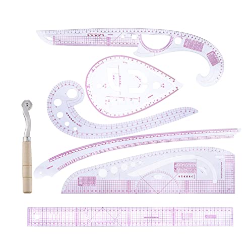 7-teilige Nählineale, Schneider-Nähset, französisches Kurvenlineal-Set für die Schneiderei, Liebhaber von Stoffhandwerk, multifunktionales Nähzubehör für das Schnittmuster-Design 7-teilige Nählineale, Schneider-Nähset, französisches Kurvenlineal-Set für die Schneiderei, Liebhaber von Stoffhandwerk, multifunktionales Nähzubehör für das Schnittmuster-Design von Niktule