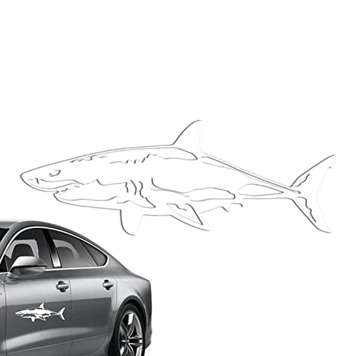 Niktule Weißer Hai Auto Aufkleber | Meerestier-Aufkleber - Wasserdichter, langlebiger, dekorativer weißer Aufkleber für Autos, Fahrräder, LKWs, Wände, Laptops, Tassen von Niktule