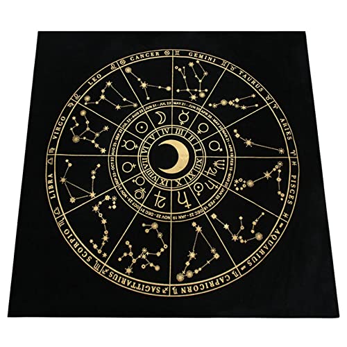 Tarot-Tischdecke, große Größe, Karten-Pad, Tischdecke, schwarzes Flanell, magische Altar-Tischdecke, Dekoration für Weihnachtsfeier, Spiel, 49 x 49 cm Tarot-Tischdecke, große Größe, Karten-Pad, Tischdecke, schwarzes Flanell, magische Altar-Tischdecke, Dekoration für Weihnachtsfeier, Spiel, 49 x 49 cm von Niktule