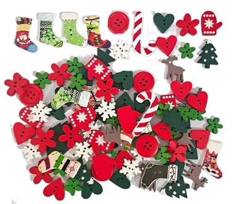 100 Stück Tischdeko Weihnachten Holz Streudeko Konfetti, Rentier Schneeflocken Deko Confetti, Wiederverwendbar Konfetti Weihnachten Basteln, Christbaumschmuck, Weihnachtsdeko für Christmas Neues Jahr von Nilioyul