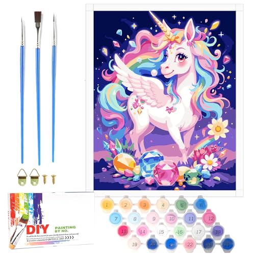Nilnewuh Einhorn Malen Nach Zahlen für Kinder ab 6 Jahre, Junior und Erwachsene Anfänger, 40x50cm Groß DIY Painting Basteln Kit mit Leinwand Pinseln Acrylfarben, Gemälde Set für Mädchen Geschenke Nilnewuh Einhorn Malen Nach Zahlen für Kinder ab 6 Jahre, Junior und Erwachsene Anfänger, 40x50cm Groß DIY Painting Basteln Kit mit Leinwand Pinseln Acrylfarben, Gemälde Set für Mädchen Geschenke von Nilnewuh