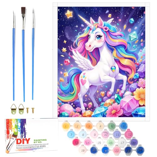 Nilnewuh Einhorn Malen Nach Zahlen für Kinder ab 6 Jahre, Junior und Erwachsene Anfänger, 40x50cm Großes DIY Gemälde Bastelset mit Leinwand Pinseln Acrylfarben, Painting Kit für Mädchen Geschenke Nilnewuh Einhorn Malen Nach Zahlen für Kinder ab 6 Jahre, Junior und Erwachsene Anfänger, 40x50cm Großes DIY Gemälde Bastelset mit Leinwand Pinseln Acrylfarben, Painting Kit für Mädchen Geschenke von Nilnewuh