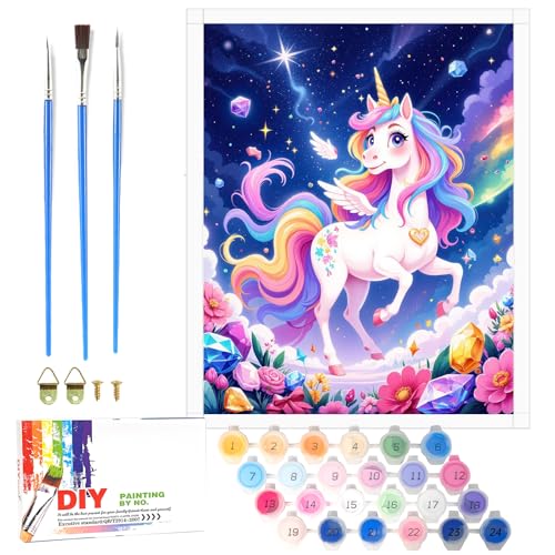 Nilnewuh Einhorn Malen Nach Zahlen für Kinder ab 6 Jahre, Junior und Erwachsene Anfänger, 40x50cm Großes DIY Painting Bastelset mit Leinwand Pinseln Acrylfarben, Gemälde Kit für Mädchen Geschenke Nilnewuh Einhorn Malen Nach Zahlen für Kinder ab 6 Jahre, Junior und Erwachsene Anfänger, 40x50cm Großes DIY Painting Bastelset mit Leinwand Pinseln Acrylfarben, Gemälde Kit für Mädchen Geschenke von Nilnewuh