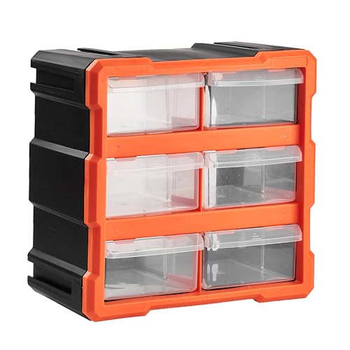 Nilpferd Sortierbox Sortimentskasten Kleinteile Organizer mit Schubladen, geeignet für die Wandmontage, Kleinteilemagazin für die Werkstatt, Büro oder zu Hause (Orange, 12 Fächer) von Nilpferd