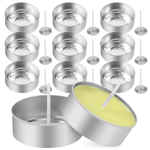 Aluminiumbehälter und 2,5 cm Kerzendochte, je 150 Stück, ideal für Kerzenherstellungsprojekte, Aluminiumbehälter und 2,5 cm Kerzendochte, 150-teiliges Set von Niltracy