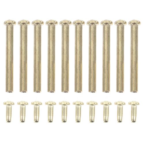Fächerreparaturzubehör, verschiedene Größen, Metall – beschichtete Nieten mit Ringen und Fächeranhängern, goldene Pflaume – geformte Nägel (3 mm und 25 mm einheitliche Größe, 10 Sets), ideal für von Niltracy