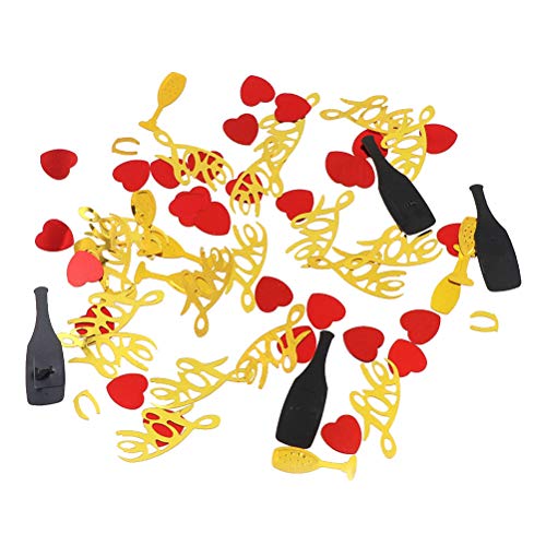 Herz Konfetti, Valentinstag Herz Tischkonfetti Metallic Folie Pailletten Konfetti für Valentinstag Hochzeit Verlobung Jahrestag Geburtstag Party Dekoration (Rot) von Niltracy