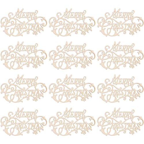 Holzornament-Zubehör, Weihnachten – Themed English Letters Design, ideal für DIY Handwerk & Urlaubsdekoration, Holzornament-Zubehör, 20 Stück Holzornament-Zubehör, Weihnachten – Themed English Letters Design, ideal für DIY Handwerk & Urlaubsdekoration, Holzornament-Zubehör, 20 Stück von Niltracy