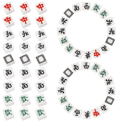 Mahjong-Perlen aus Polymerton, perforiertes Design, 100 Stück, ideal für Kinder-DIY-Perlenprojekte, ideal für Halsketten und Armbänder, Mahjong-Perlen, perforiert, 100 Stück von Niltracy