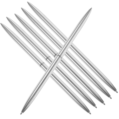 Niltracy Metall-Kugelschreiber, silberfarben und 6-teiliges Set, geeignet für Hotelrezeption, Büro, Metall-Kugelschreiber, 6 Stück, Silber Niltracy Metall-Kugelschreiber, silberfarben und 6-teiliges Set, geeignet für Hotelrezeption, Büro, Metall-Kugelschreiber, 6 Stück, Silber von Niltracy