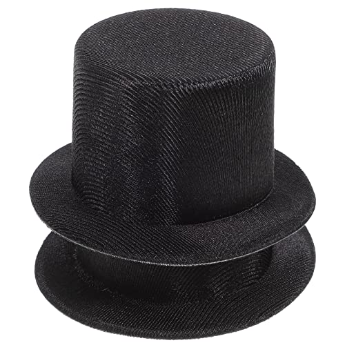 Niltracy Mini-Zylinderhüte, handgefertigt, blanko, schwarz, 2 Stück, ideal für Puppen, Haustiere und magische Hüte, Zubehör, Schwarz, 2 Stück von Niltracy