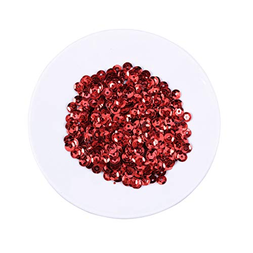 Pailletten zum Selbermachen, bunt, strukturiert, konvex, 6 mm Größe (ca. 1000 Stück), rot, ideal für DIY-Projekte und Kunsthandwerk, DIY-Bastel-Pailletten, 10 g pro Packung von Niltracy