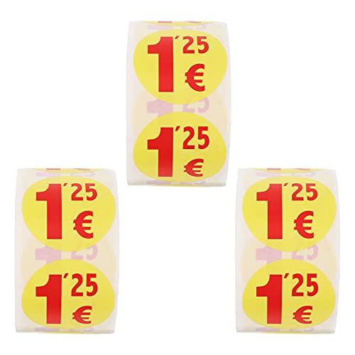 Selbstklebende Preisetiketten Aufkleber, selbstklebendes Design, 1 Rolle mit 500 Etiketten & 3 Rollen, insgesamt 1500 Etiketten, ideal für Supermarktpreise & Versiegelung, Multipack Preisaufkleber von Niltracy