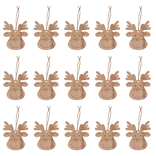 Weihnachts-Hirsch-DIY-Holzornament-Stücke, 20 Stück mit DIY-Design und inklusive Schnur, ideal für Feiertagsdekorationen, Weihnachts-Hirsch, DIY-Holzornamente, 20 Stück Set Weihnachts-Hirsch-DIY-Holzornament-Stücke, 20 Stück mit DIY-Design und inklusive Schnur, ideal für Feiertagsdekorationen, Weihnachts-Hirsch, DIY-Holzornamente, 20 Stück Set von Niltracy