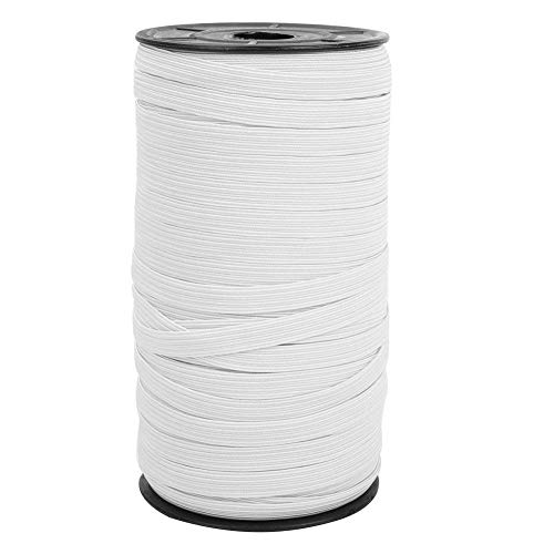 Nimoa Gummiband, 8mm 100yard Gummiband Nähzubehör Flach gestrickt Elastic Craft für Kleidung DIY(Weiß) von Nimoa
