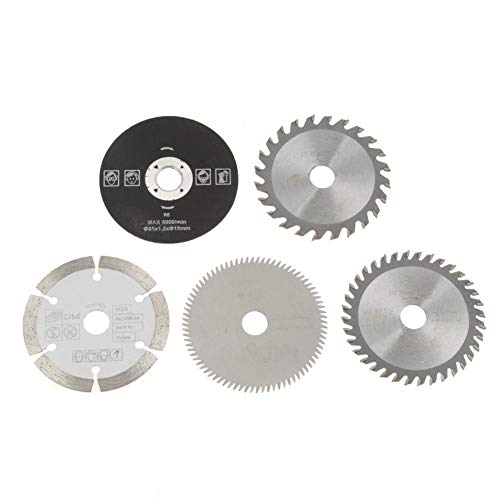 Nimoa 5 Stück Legierungskreissägeblatt, 15 mm Kreissägeblätter, Saw Handkreissäge Sägeblätter Schneidmesser Mini-Hartmetall-Kreissägeblatt für Schneidwerkzeuge (85 Innendurchmesser) von Nimoa