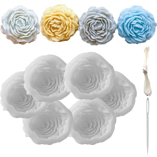 Silikon-Seifenformen mit Pfingstrosenblüten und Dochtnadel mit großem Öhr, Kerzendocht, Formen für Velas, Blumenformen, Silikon-Kerzenformen für selbstgemachte Duftkerzen, Sojawachs, Kuchen, Seife Silikon-Seifenformen mit Pfingstrosenblüten und Dochtnadel mit großem Öhr, Kerzendocht, Formen für Velas, Blumenformen, Silikon-Kerzenformen für selbstgemachte Duftkerzen, Sojawachs, Kuchen, Seife von Nimozekd