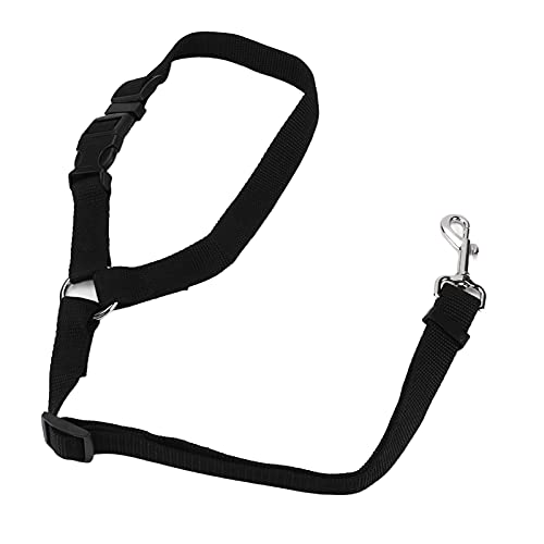 Für Haustierversorgung, für Hunde Sicherheitsgurt, Nylon, Schwarz, einstellbar, professionell, langlebig, Autosicherheitskabelbaum von NinGYiYan